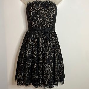 Robert Rodriquez Vintage-Inspired Black Lace Strapless Dress Women's 6 Party